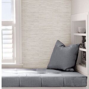 (4 NWT Rolls) WallPops NuWallpaper Peel & Stick Wallpaper – Cream Grassweave